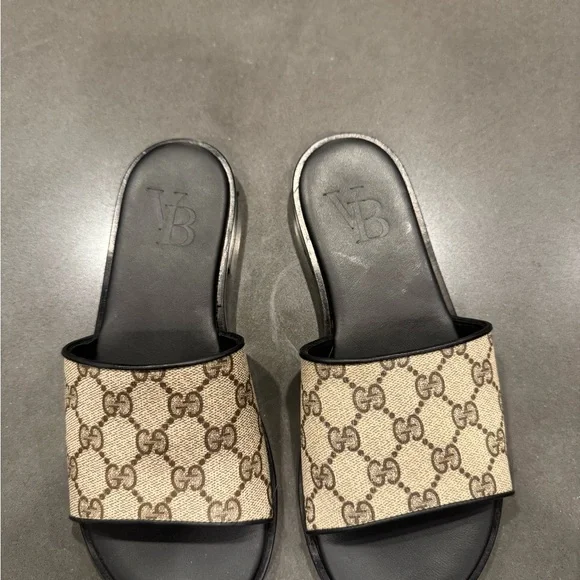 Vintage Boho Repurposed Gucci Slide Sandals - Picture 2 of 5